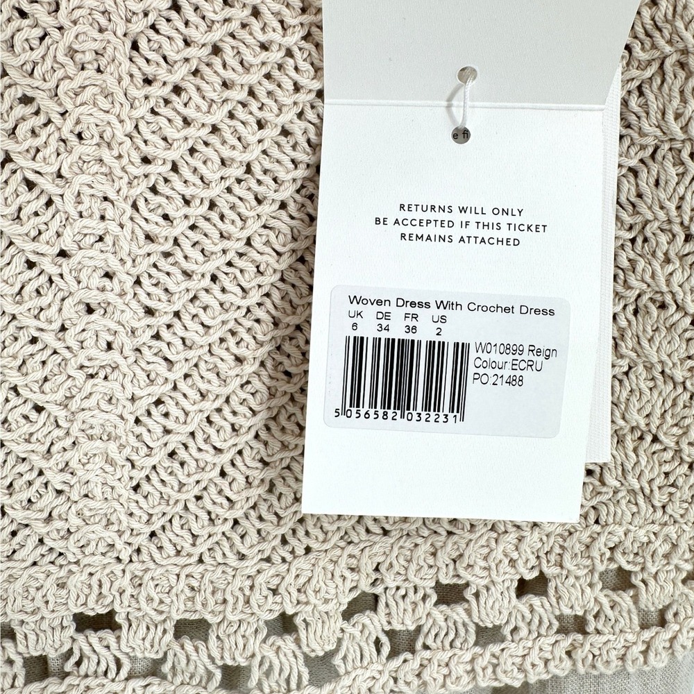 Seraphine Woven Dress with Crochet Ecru Beige US 2 Maternity Nursing NWT - Picture 8 of 10